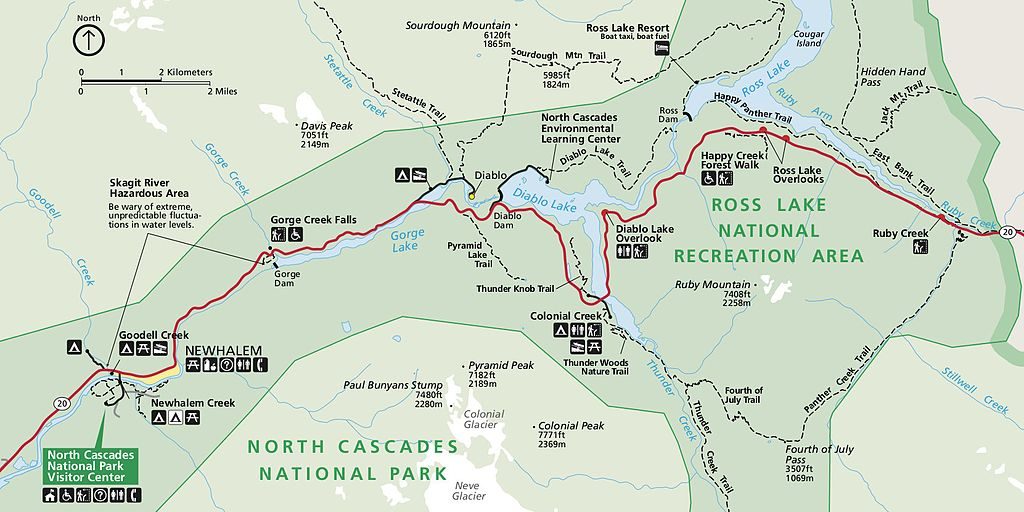 NPS North Cascades Highway Map 1024x512 