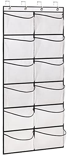 KIMBORA Hanging Shoe Organizer with 12 Large Mesh Pockets