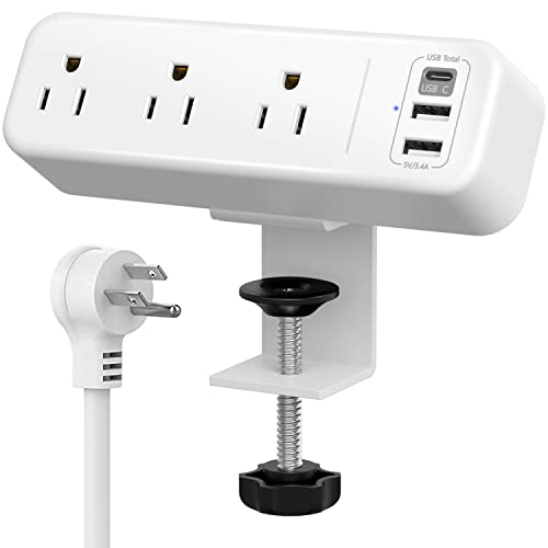 Desk Clamp Power Strip with USB C