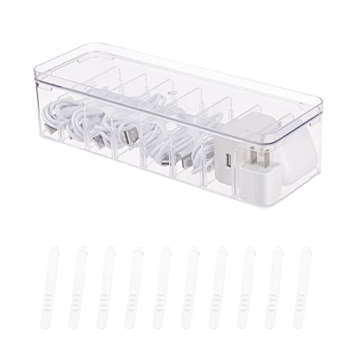 Yesesion Cable Organizer Box with Adjustable Compartments