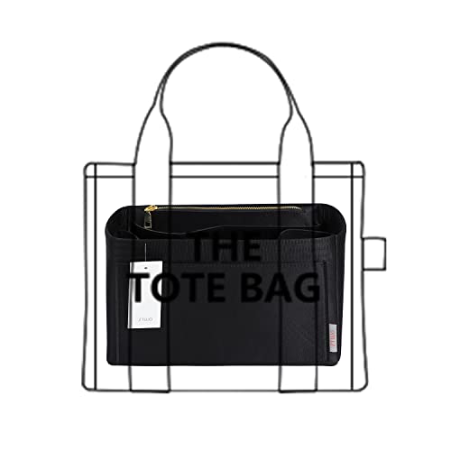 Vercord Felt Purse Organizer Insert Tote Bag Onthego 35 Handbag Organizer  Bag in Bag with Removable Zipper Red