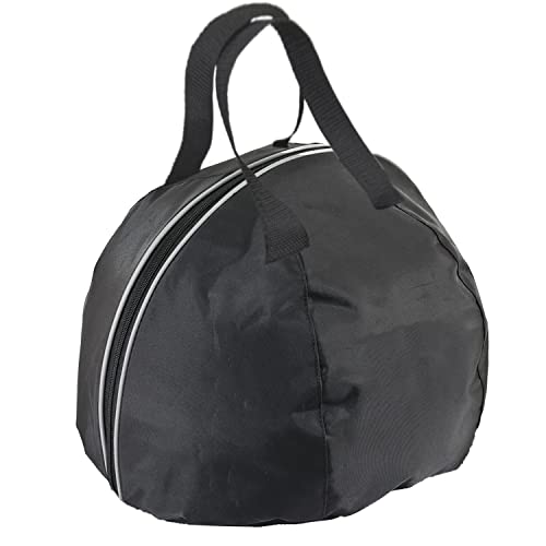 Motorcycle Helmet Bag with Silver Piping and Cashmere Lining