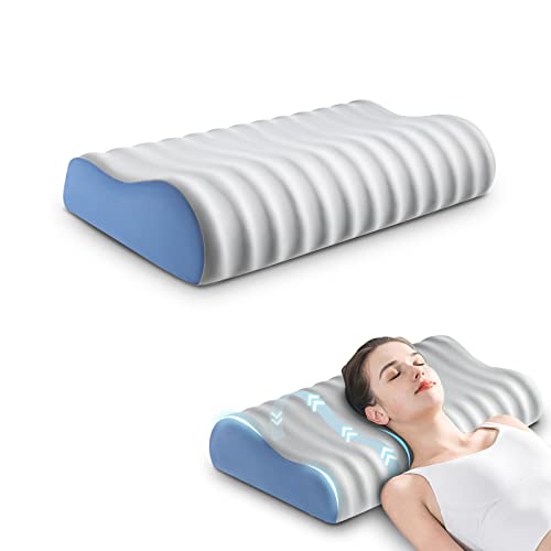 Osteo Cervical Pillow for Neck Pain Relief, Hollow Design Odorless Memory  Foam Pillows with Cooling Case, Adjustable Orthopedic Bed Pillow for  Sleeping, Contour Support for Side Back Stomach Sleepers  Queen(25.5*16.5*5.2/4.