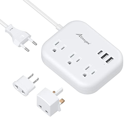 Alitayee European Plug Adapter with USB Ports