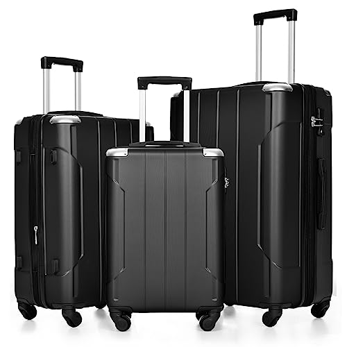 Merax 3 Piece Expandable Carry On Luggage Set with Corner Guards