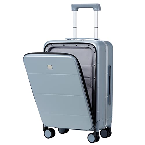U.S. Traveler Aviron Bay Expandable Softside Luggage with Spinner Wheels, Navy, Carry-On 22-inch