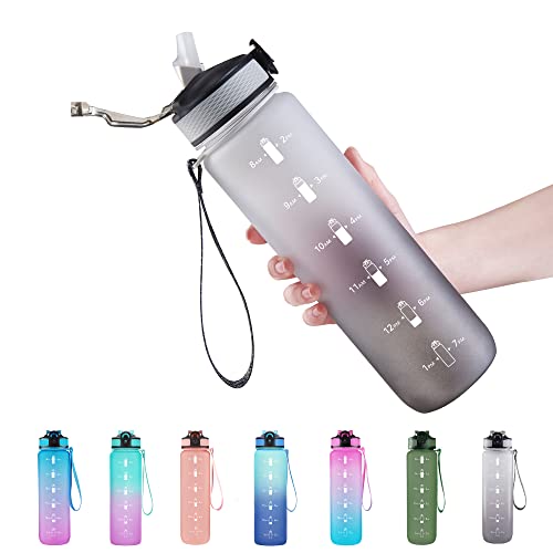 Enerbone 32 oz Water Bottle with Times to Drink and Straw, Motivational  Drinking with Carrying Strap…See more Enerbone 32 oz Water Bottle with  Times