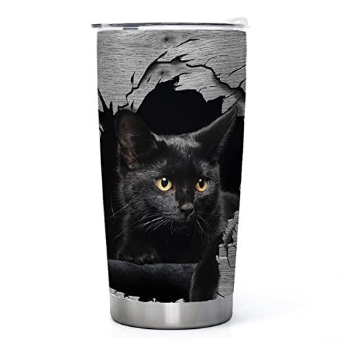 Black Cat Tumbler Travel Mug