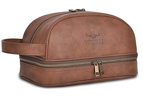 Vetell Classic Men's Leather Toiletry Bag