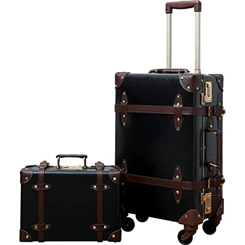 Vintage Luggage Set with Wheels