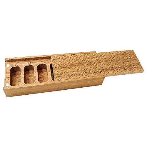 Acacia Wood Weekly Pill Box