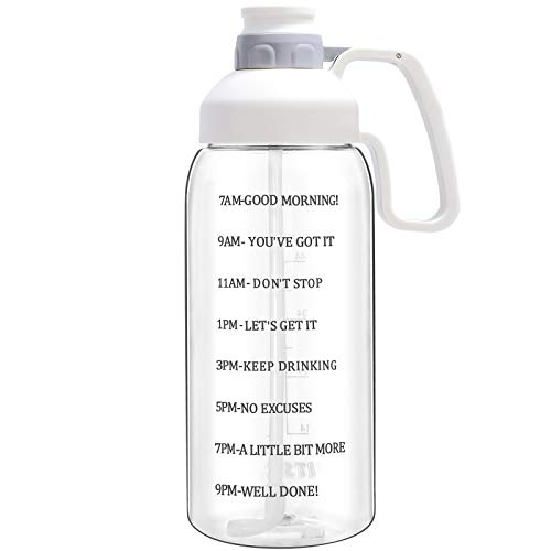 Large Water Bottle with Time Marker & Motivational Quote