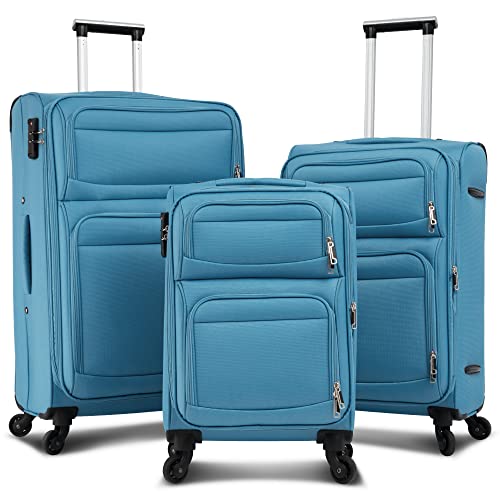Merax 3 Piece Luggage Set Softside Suite Case