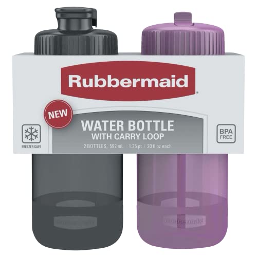 Rubbermaid 14 oz. Reusable Refillable Water Bottle (1 Pack of 2 - Pink &  Green) 