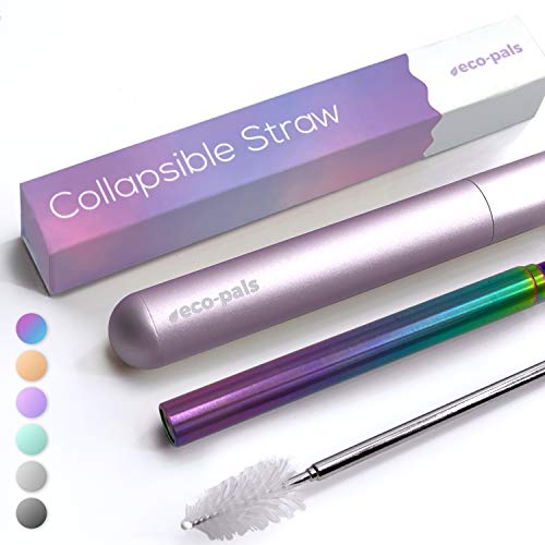 Eco-Pals Collapsible Straw Travel Straw with Soft Silicone Mouthpiece