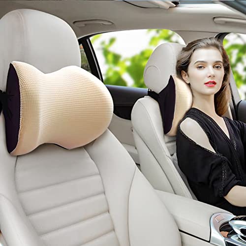 Car Seat Headrest Neck Rest Cushion - Ergonomic Car Neck Pillow Durable  100% Pure Memory Foam Carseat Neck Support - Comfty Car Seat Back Pillows  for Neck/Back Pain Relief (Black 2pcs)