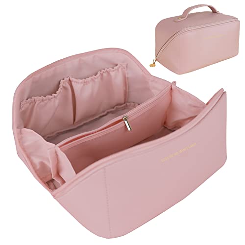 Travel Makeup Bag Opens Flat for Easy Access