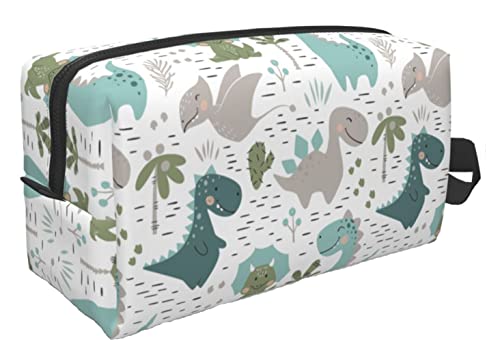 Cute Travel Toiletry Bag Makeup Pouch Waterproof Zipper (Dinosaur)