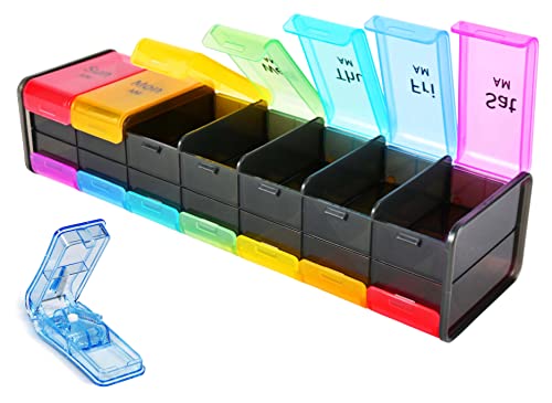 XL Weekly Pill Organizer with Pill Splitter