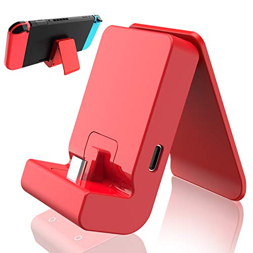 Portable Switch Stand with Charging Dock - Red