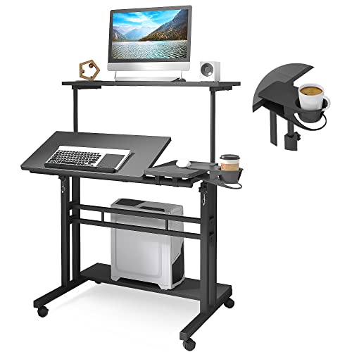 Panta Adjustable Rolling Computer Desk