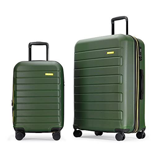 GinzaTravel 2-Piece Dark Green ABS Luggage Set