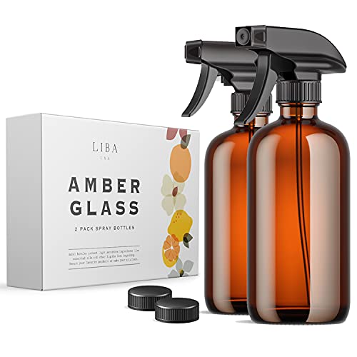 LiBa Amber Glass Spray Bottles