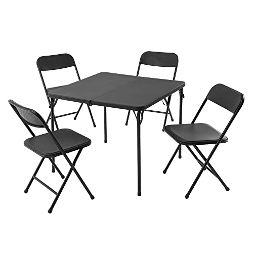 DOrame 5 Piece Resin Card Table Set - Black