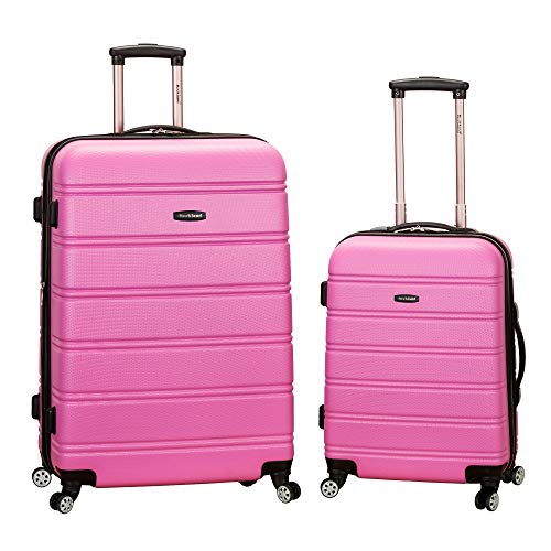 Rockland Pink Spinner Wheel Luggage, 2-Piece Set