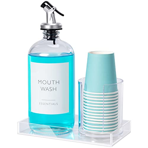 Mouthwash Dispenser with Cup Holder