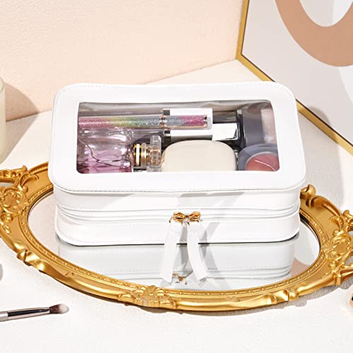 Clear Makeup Bag with Transparent Vinyl Windows