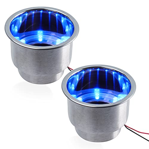 Stainless Steel LED Cup Holder for Marine Boat