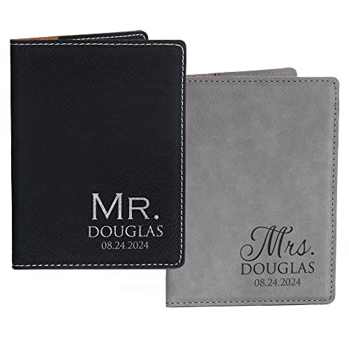 Personalized Mr. & Mrs. Passport Cover Pair