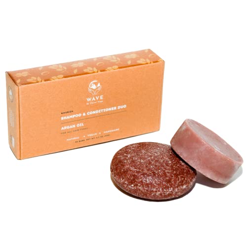 Travel-friendly Argan Oil Shampoo and Conditioner Bar Set