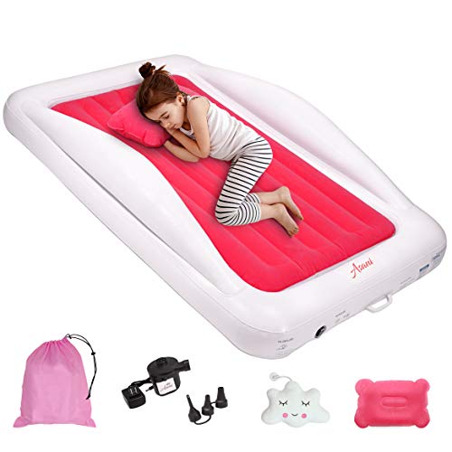 Sleepah Inflatable Toddler Travel Bed - Inflatable and Portable Bed Air Mattress Set -BLOW Up Mattress for Kids - Blue