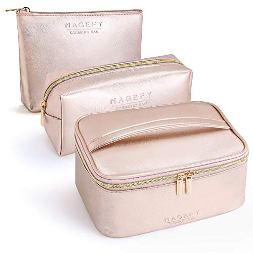 MAGEFY 3Pcs Makeup Bags for Women - Stylish and Functional Travel Essentials