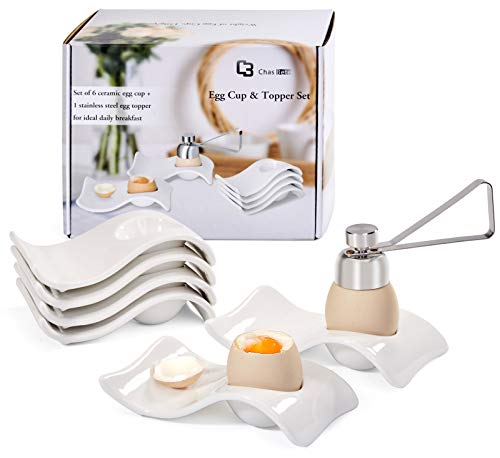 Elegant Ceramic Egg Cup & Cutter Combo