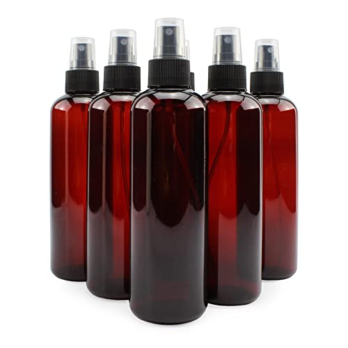 Amber Brown Plastic Spray Bottles (6-Pack)