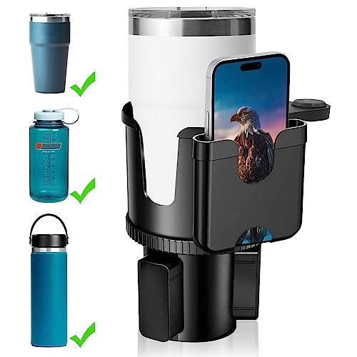  JoyTutus Car Cup Holder with Cellphone Mount, Large Cup Holder  Expander Adapter Compatible with 18-40oz Hydro Flask, YETI, Nalgene Bottles  & Mugs, Phone Mount for Car with 360° Rotation(1 Pack) 