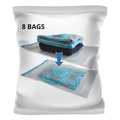 8 Pack Travel Vacuum Storage Bags with USB Electric Pump Compression