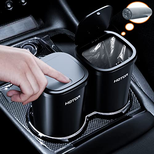 YIOVVOM Car Garbage Can with Lid, Leakproof Vehicle Automotive Cup Holder  Car Trash Can, Small Trash Bin for Automotive Office Home Kitchen, Bedroom