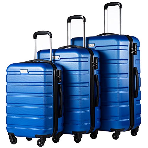 Coolife 3-Piece Lightweight Hardside Spinner Luggage Set