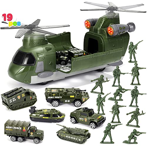 Military Transport Cargo Airplane Car Toy Play Set