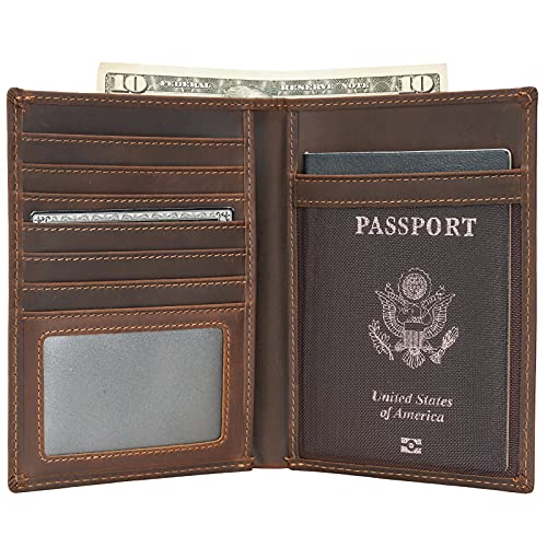 Luxury RFID Blocking Leather Passport Holder Travel Wallet