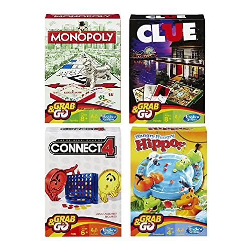 Hasbro Family Grab and Go Variety Pack Bundle: Travel-sized Board Games