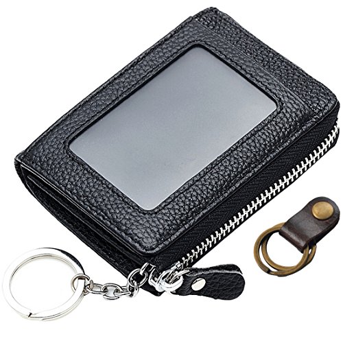 kilofly Leather Card Holder Wallet + Keychain Organizer