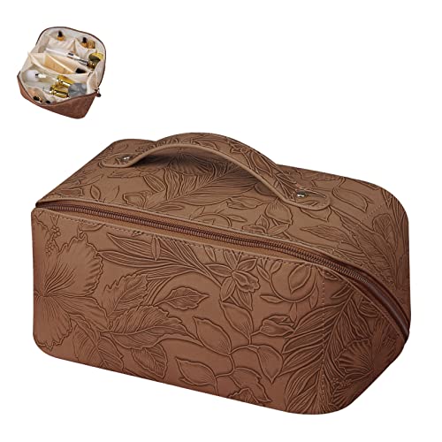 BAKLUCK Large Capacity Waterproof Travel Makeup Bag with Compartments