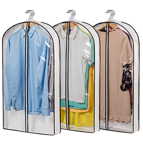 Mskitchen Hanging Clothes Bag with Gusseted Garment Bag (Set of 3)