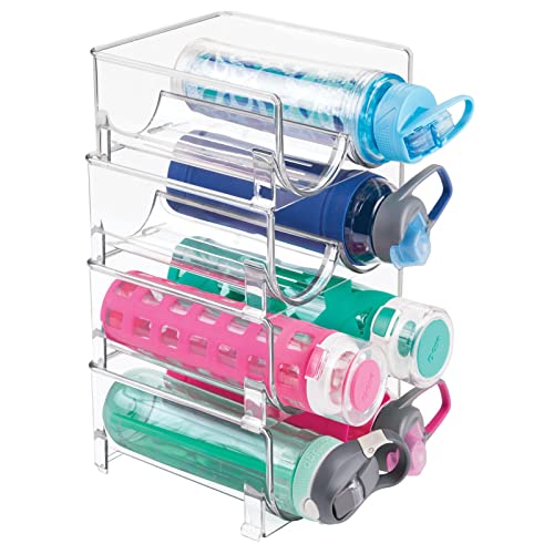 mDesign Plastic Stackable 2 Bottle Storage Holder Rack - 4 Pack