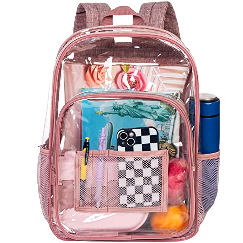 Heavy Duty Transparent Pink Backpack